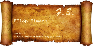 Fülöp Simeon névjegykártya